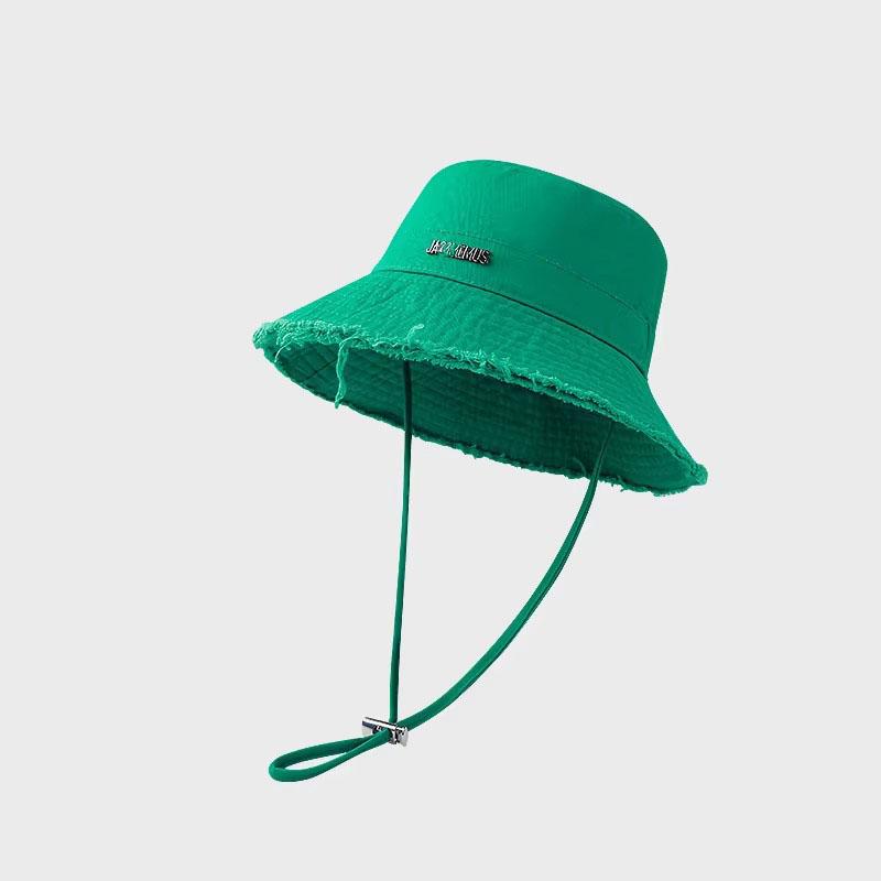 Cappelli a Secchiello Estivi Lavati con Tesa Larga per Vacanze con Bordo in Pelliccia e Cordino per Appendere Sole Logo Personalizzato Cotone Cappelli a Secchiello da Donna per Esterno