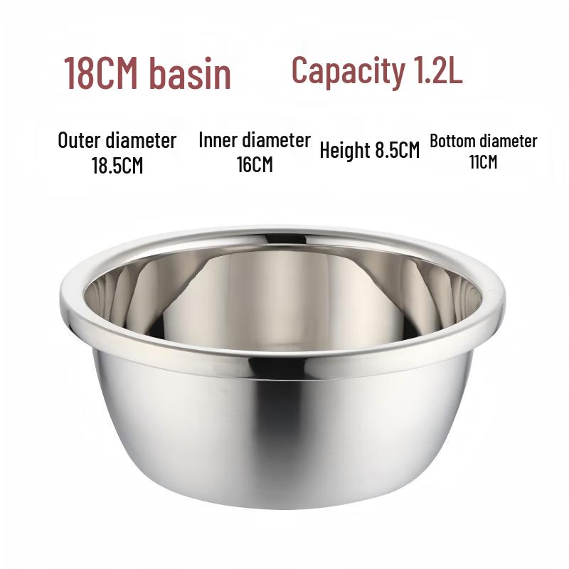 Food Grade Stainless Steel Korean Style Mixing & Prep Bowl