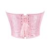 Pink Floral Strapless Boned Corset Top Women Waist Cinching Shapewear Bustier