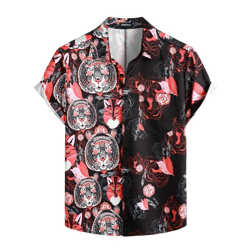Summer Men's Vocation Lapel Camisa 3d Printed Casual Breathable Hawaiian Shirts Fashion Men Women Tops Beach Short Sleeve Blouse
