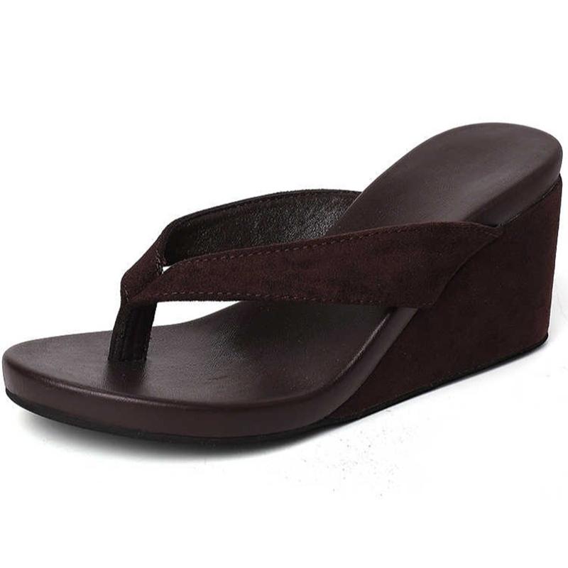 Summer Women Clip Toe Wedges Heel Slippers Comfort Outdoor Street Style Shoes Ladies Comfort Leopard Slides Flip Flop