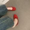 Fashion IPPEUM Ballet Sneakers Women Flats 2025 Summer New Round Toe Red Black Ballerina Shoes