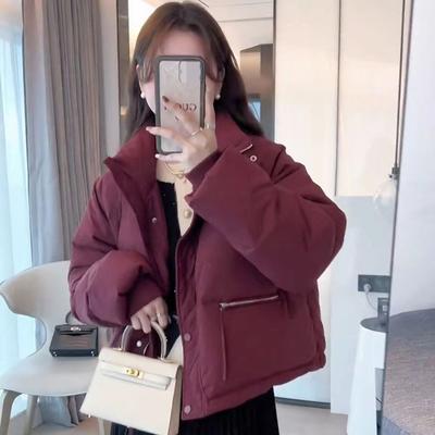 Women's Short Bakery Jacket 2024 Winter New Stand-up Collar Casual Jacket