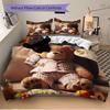 3pcs Anime Teddy Bear Bedding Set - Includes One Quilt Cover and Two Pillowcases (No Core) - Home Decor, Festival Gift, Polyester Fabric, Ca