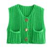Damen S Ärmellose Kurze Gestrickte Cardigan Weste Mit Taschen