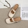 Summer Fashion Bag Head Half Slippers Girl 2025 New Versatile Fairy Style Square Head Flat Bottom with Skirt Half Support Single Shoes