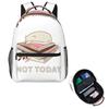 Funny No Today Lazy Cat Printing Student Backpack School Bag Hiking Travel Daypack for Boys Girls Fashion Bookbag Shoulder Bags