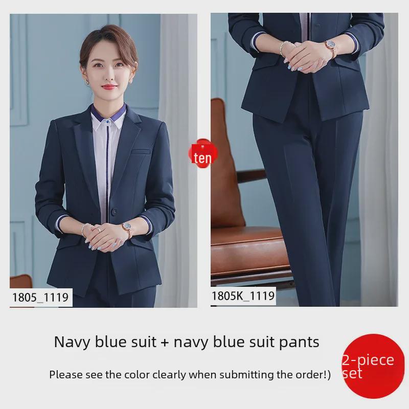 

Женский темно-синий пиджак - весна/осень, идеально подходит для собеседований в колледже и деловой носки 2XL