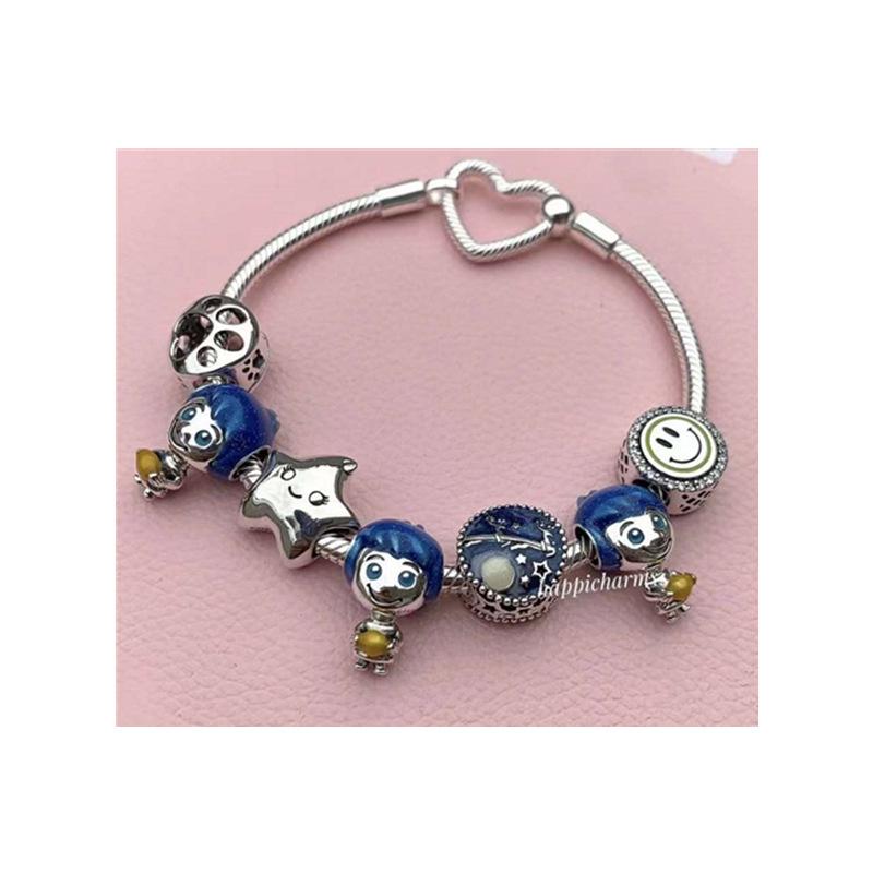 Pandora Silber & Kupfer Rosa Magnolien Herzblatt Perlen zum vielseitigen DIY-Fädeln