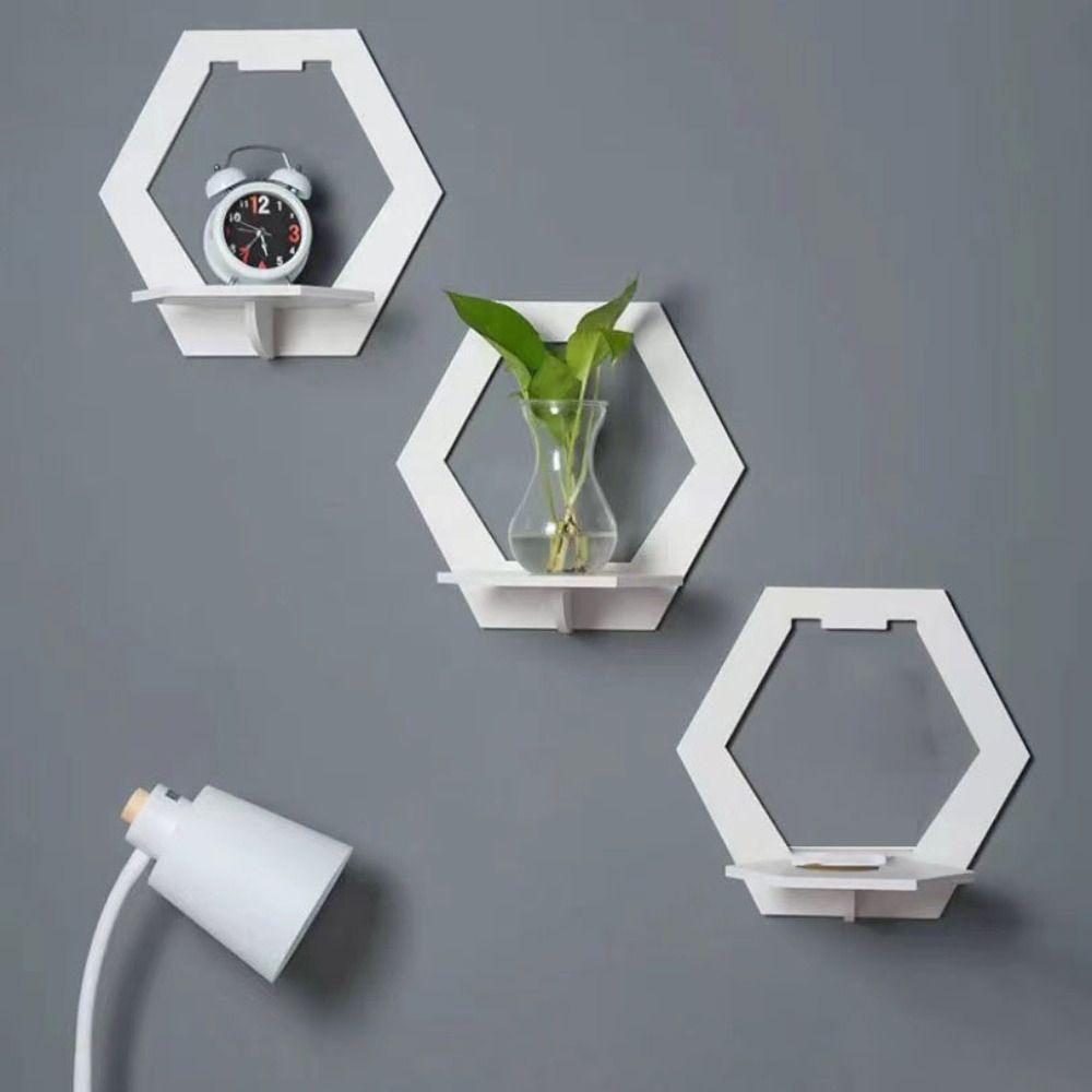 white Wall decoration shelf PVC board Wall display DIY Wall shelving  kitchen