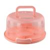 Transparent Round Cake Storage Container with Secure Closure and Handle