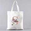Custom Name White Canvas Tote Bag Large Capacity Foldable Supermarket Shopping Bag For Women Shopper Personalized Handbags