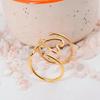 Abstract Wavy Gold Cuff Ring: Bold, multi-layered open design with organic lines, perfect as a modern adjustable statement ring.