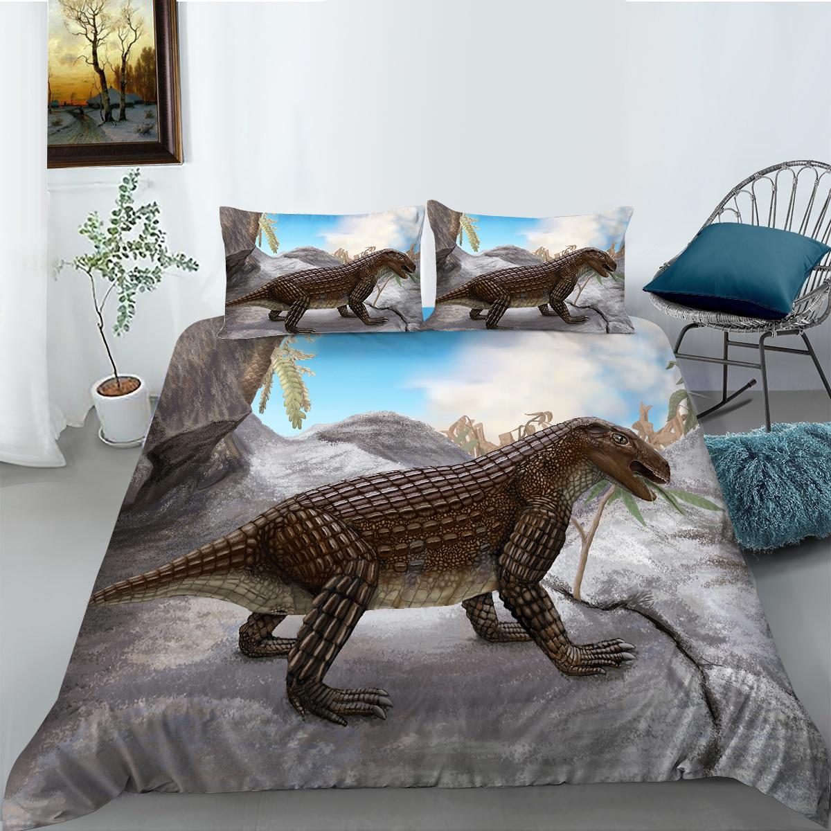 

Комплект постельного белья с принтом динозавра, детское постельное белье, пододеяльник, наволочка, простыня/двуспальная кровать, полноразмерное покрывало, удобное украшение для дома Baby 100x135cm