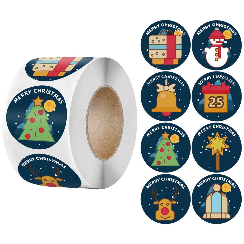 Cartoon Christmas Day Gift Stickers Decorative Sealing Sticker Diy Customisation Merry Christmasreward Self-Adhesive Labels Tape