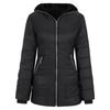 Damen Kapuzen Langarm Baumwolle Gepolstert Fleece Winterjacke S Mantel Warm