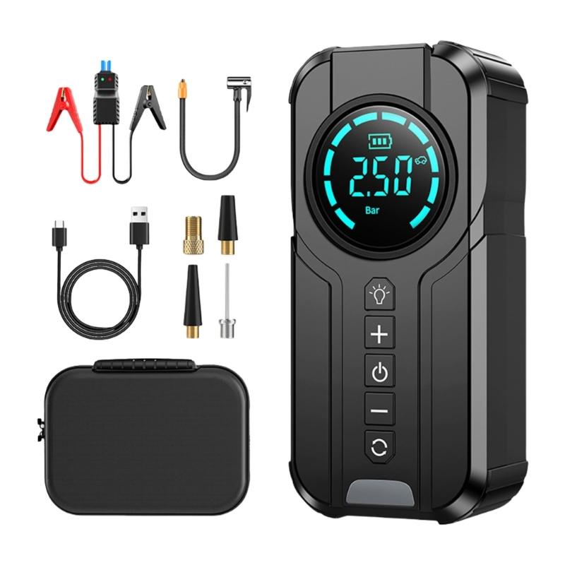 Tire Inflator Portable Air Compressor, 60W Portable Air Pumps, Accurate Pressure LCD Display,Car Bike
