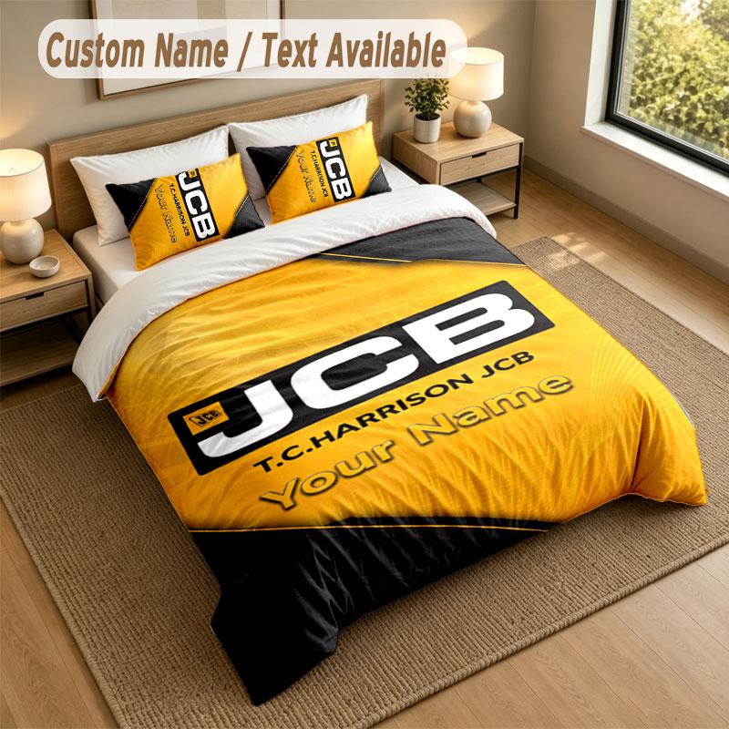 Bedding Set 1 Duvet Cover 2 Pillowcases JCB Print Soft Bed Linen Bedroom Decor