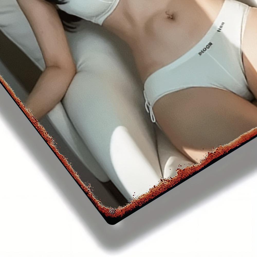 Placca Metallica Vintage - Decorazione Murale Lingerie Donna Sexy, 20x30cm, Senza Cablaggio, Facile da Appendere per Casa/Bar/Caffè/Garage, Classico 2D De