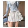 Hot Style Elastic Pocket Fluffy Flower Bud Skirt New Summer High Waist Lantern Black and White Pants Short Skirt