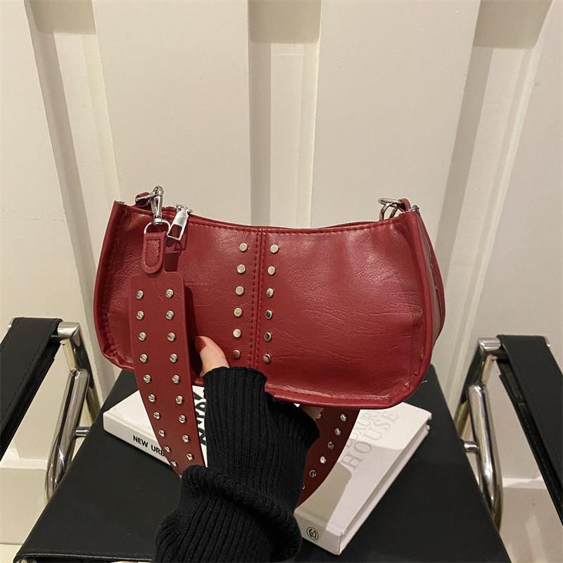 

Leather Unique Pu Small Square Bag For Women With Casual Street Style And Fashionable Design Rivet