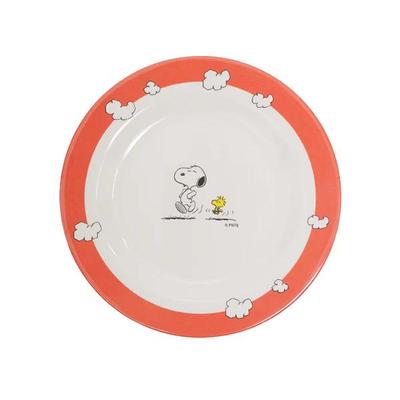 Snoopy Marina & Mitsuko Collaboration Plate 17.4cm (Cloudy Red Rim)