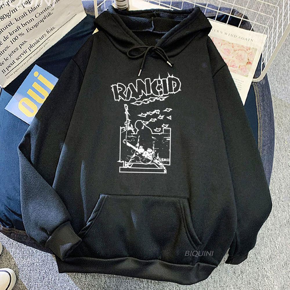 Fashion Rock Band Rancid Hoodies Men Casual Streetwear Sweatshirts Sudaderas Hombre Graphic Clothes Hooded Winter Hoodie