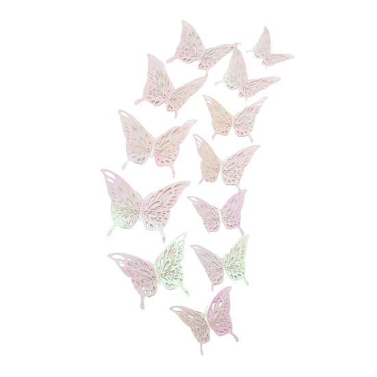 12Pcs/Set Wall Sticker 3D Hollow Butterfly Design Lightweight Easy Installation Home Decals Bedroom Living Room Birthday Party Decor
