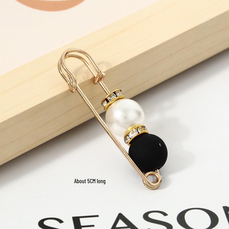 Pearl Waist Cinching Pin Set – Safety Pin Brooch for Women's Clothing