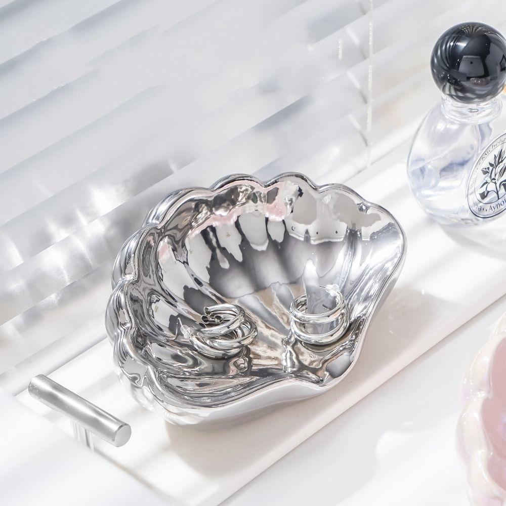 Creative Shell Shaped Soap Dish Box Portable Waterproof Soap Holder Ceramic Drain Rack Home Bathroom Accessories