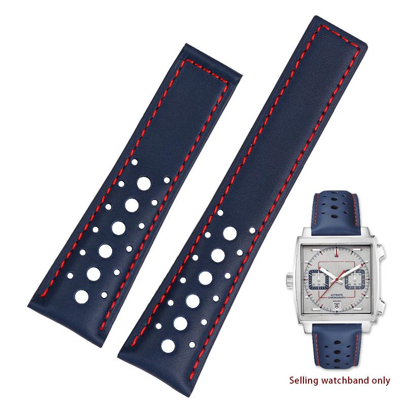 

Breathable Genuine Leather Watchband 22mm For TAG HEUER MONACO CARRERA CBL2115 Men s Leather Watch Strap Folding Buckle Bracelet 22mm