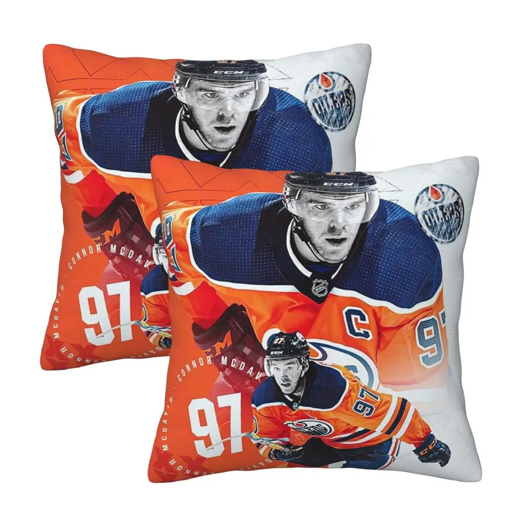 Connor Mcdavid 2 Pcs Square Pillowcase Pillow Cover Cushion Zip Decorative Comfort Throw Pillow For Home Car