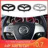 2025 Hot 1pcs Car Steering Wheel Decorative Emblem Stickers Auto Accessories For Mazda 3 Bk 6 Gh CX-5 CX30 MX-5 2 5 CX-3 GJ GL C