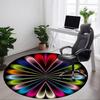 1pc Colorful Wheel Carpet, Round Non Slip Durable Large Size Office Carpet, Suitable for Office