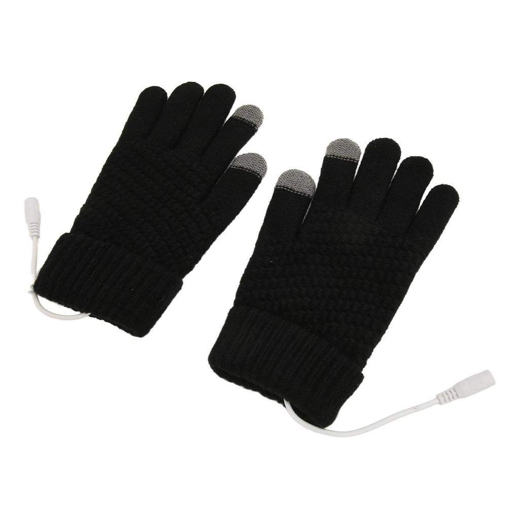 USB Heated Gloves Thicken Detachable Electronic Warming Knitted Gloves for Autumn Winter
