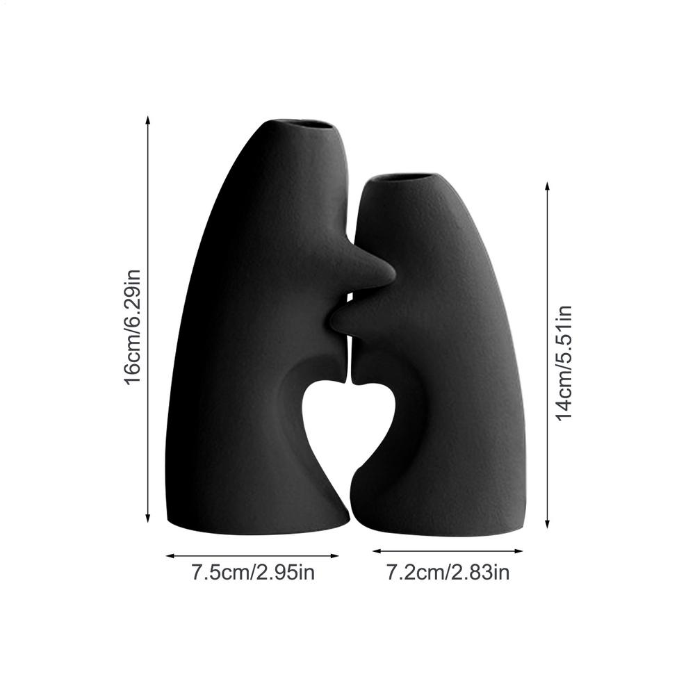 A pair of hug vases for bouquets 2 Pieces Bouquet Holders Ceramic Hugging Flower Vases light luxury high end ornaments