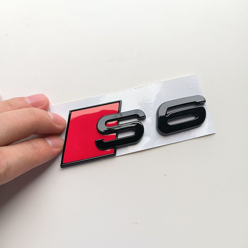 Für AudiFür Jaguar S6 2012-2018 2019-2024 4Ringe Logo Glänzend Schwarz Auto Motorhaube Frontemblem Heckklappe Abzeichen Modifizierter Aufkleber Ersatz
