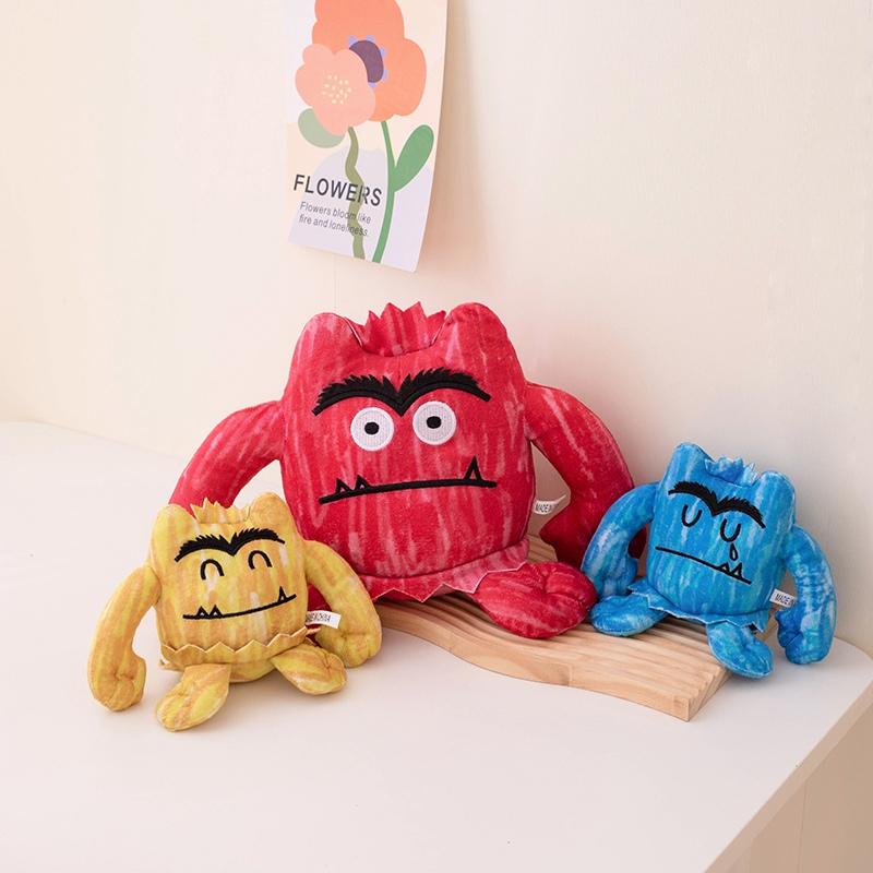 Cartoon The Color Monster Plush Toy Picture Book Stories Figure Doll Baby Appease Stuffed Pillow Room Decoration Birthday Gifts