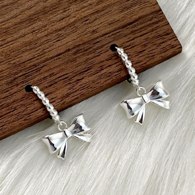 Unique Heart Bowknot Hoop Earrings Fashion Bows Earrings for Women Cute Gift