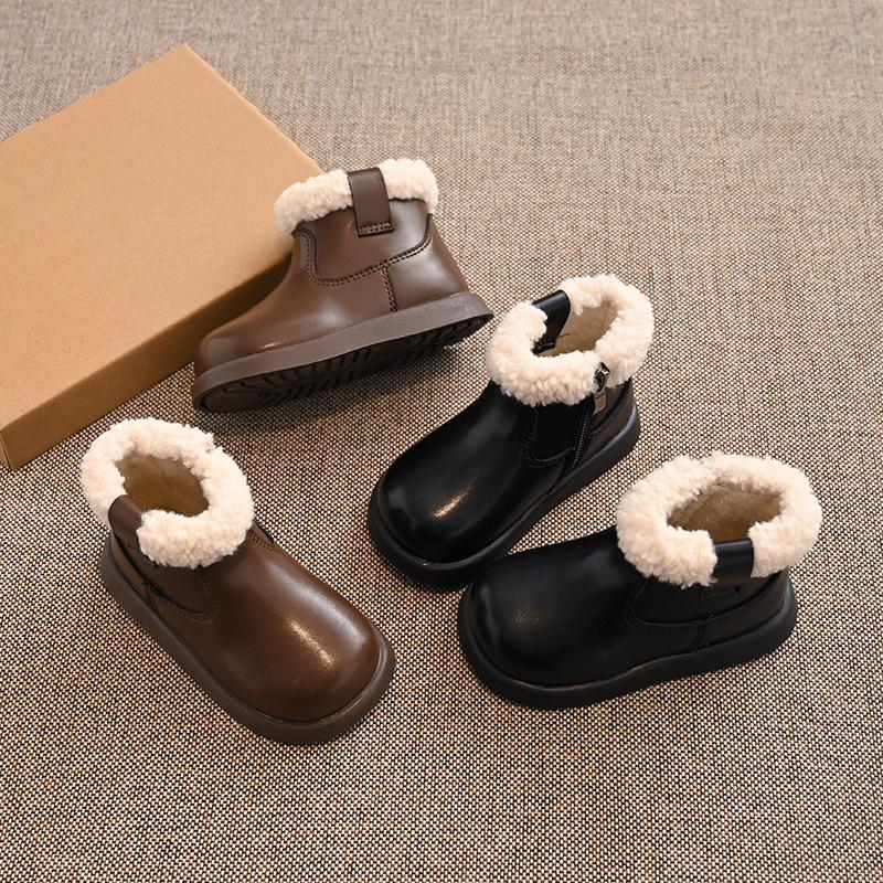 New Winter Shoe Versatile Soft Soled Cotton Shoe Anti Slip Casual Warm Cotton Boot Exquisite Princess Girl Shoe Retro Ankle Boot