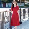 Women's Hepburn Style A-Line Short Sleeve Maxi Dress