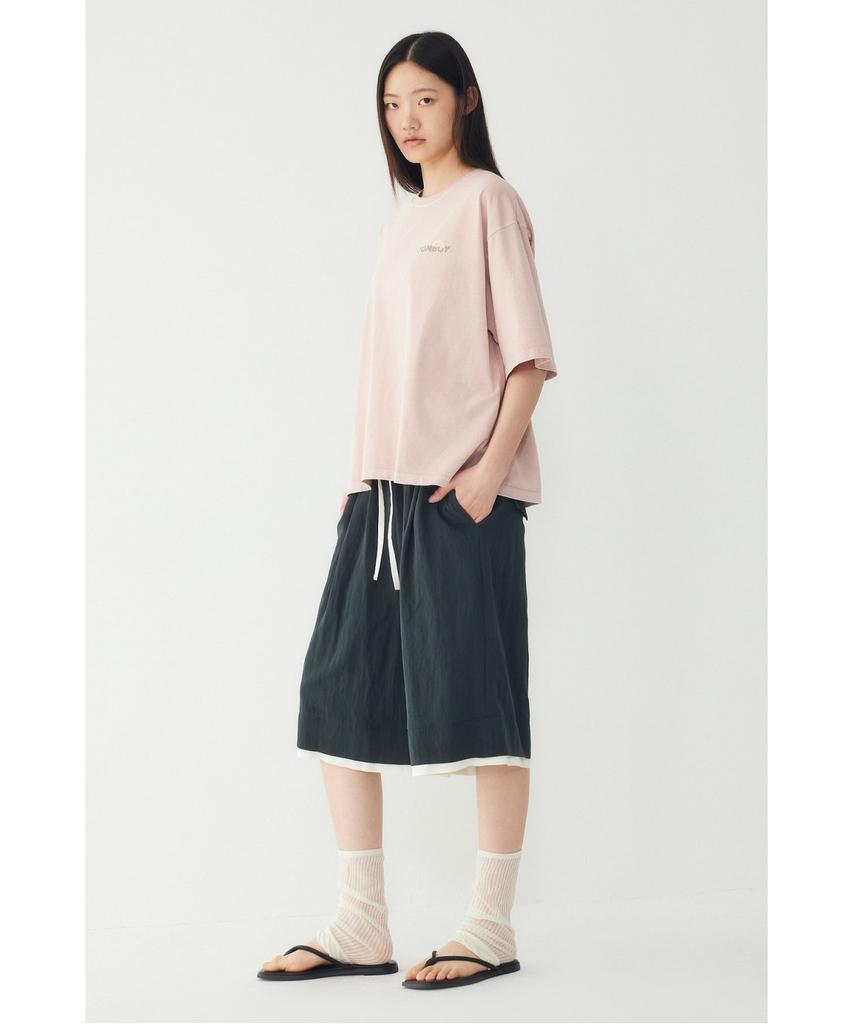 STUDIO TOMBOY Garment Dyed Reversible Print Short Sleeve T-Shirt_Light Pink 9176322974