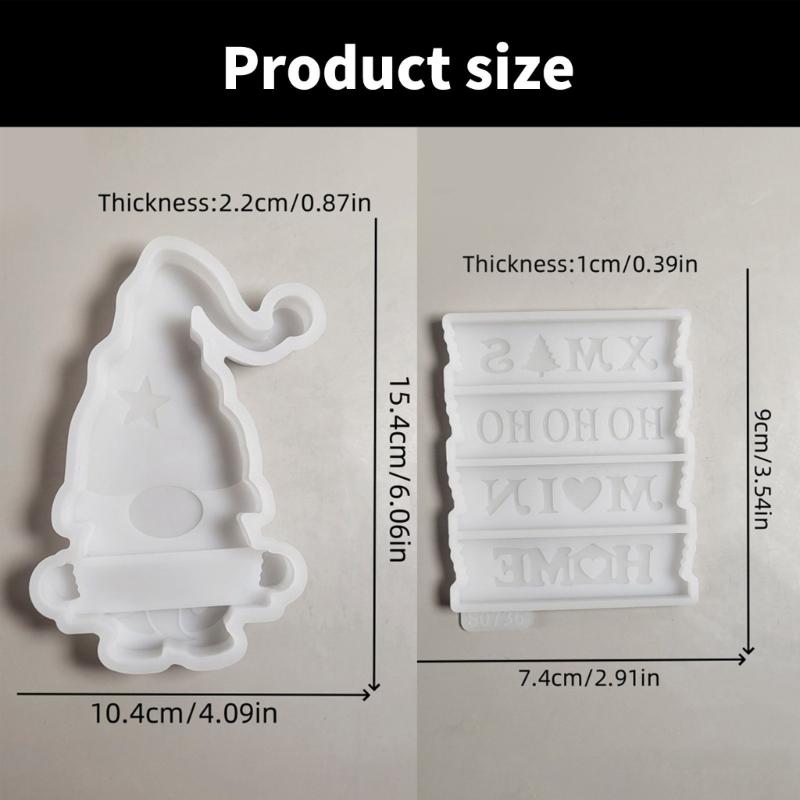 Flexible Silicone Mold Santa Claus Figurine Decoration Making Mould Temperature Resistant Mould for Christmas Ornament