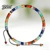 Natural Stone Bracelet Bead Retro Flat Adjustable Boho Flexible Size