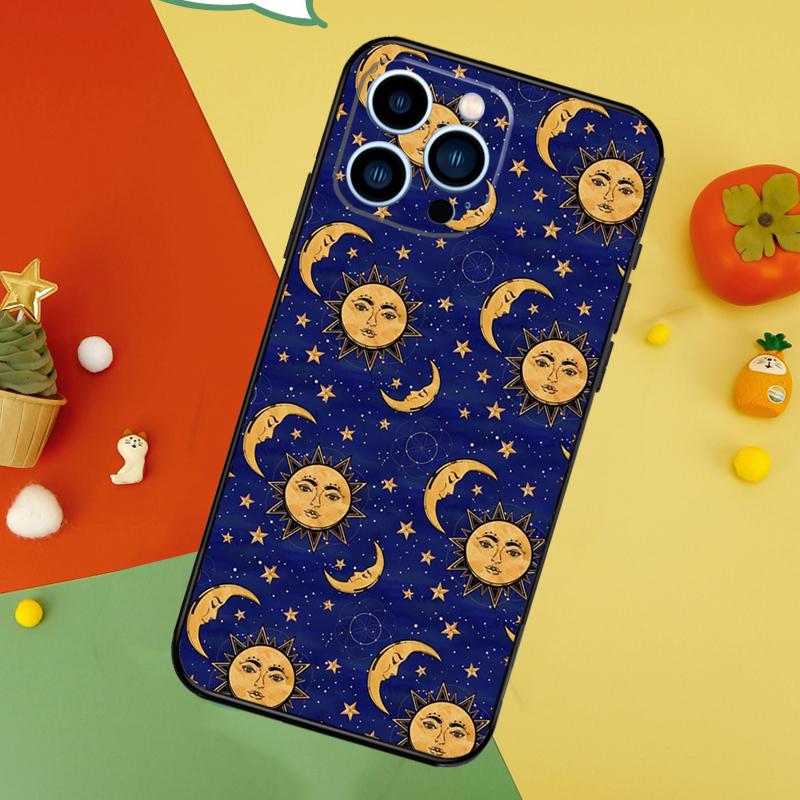 Sun Moons Star Signs Celestial Phone Case For iPhone 17 Pro Max 16 15 14 12 11 13 Pro Max Plus 12 13 Mini 16e 17 Air Cover