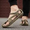 36-47 Paar Sommer Neue Grasschuhe Gewebtes Muster Strandsandalen für Herren, Herrenschuhe in Übergröße