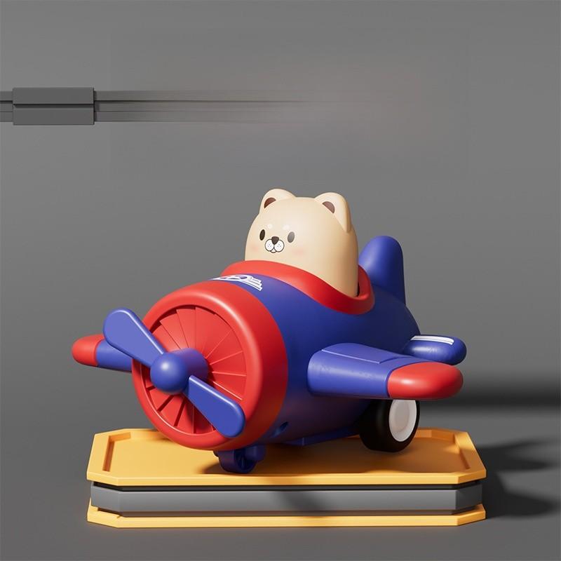 Bear Koala Tiger Cartoon Plastic Push And Go Airplane With Flashing Lights For Toddlers Ages 0-6