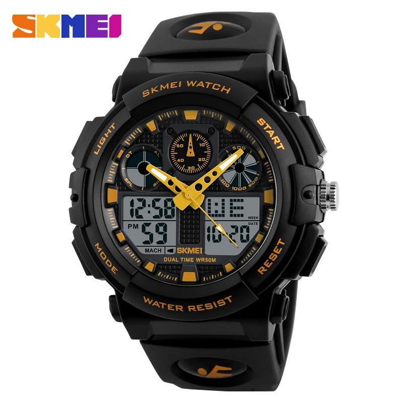 Skmei Herren Sportuhren Digitaluhr Alarm Dual Display Stoppuhr Militärische wasserdichte Armbanduhren 1270