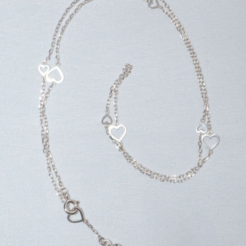 LOASI lovely rose. long heart chain necklace