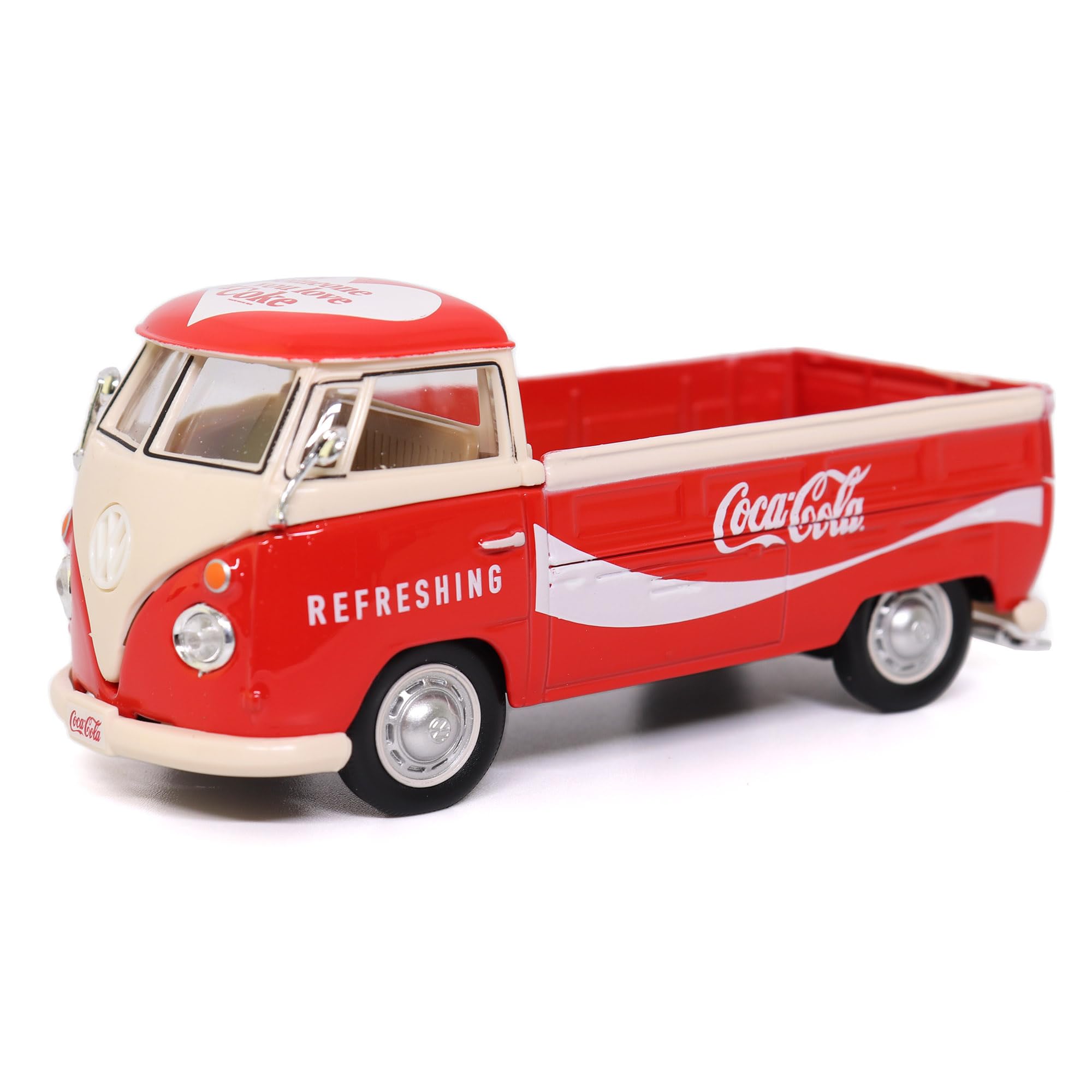 

Коллекция Motor City Classics Diecast 1962 Volkswagen Cargo Van Red White Diecast Scale Model 432201 Официально лицензированная Coca-Cola 143